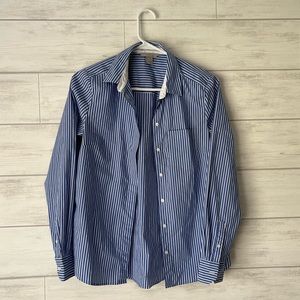 Blue White Striped Button Down